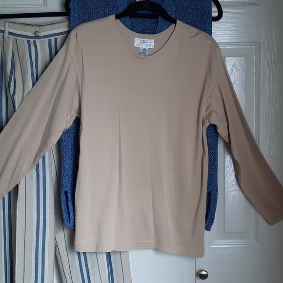 Talbots Petites Rayon Blend Drop Shoulder Long-Sleeve Top Size Small P - Picture 1 of 4